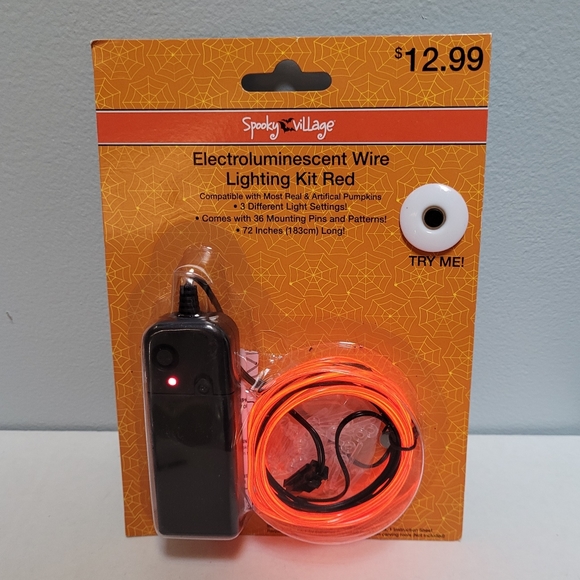 Electroluminescent Halloween Wire Lighting Kit - 72" Length Wire - Picture 3 of 5